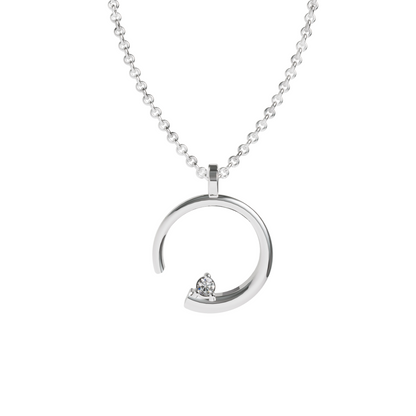 Round Solitaire Pendant In Silver - 925 Sterling Silver. This pendant is a symbol of elegance and grace, perfect for those wh...