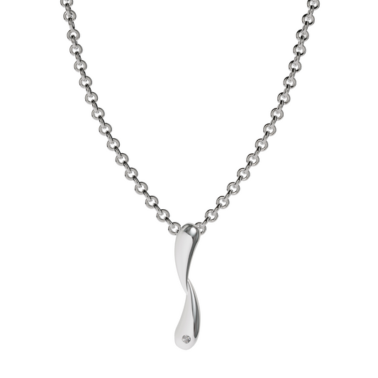 Accent Twisted Pendant In Silver- 925 Sterling Silver. Experience the allure of enigmatic elegance with our Accent twisted pe...