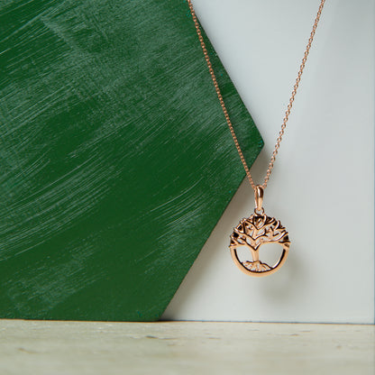 Elya 18K Rose Gold Tree Of Life Pendant - 18K Rose Gold Plated