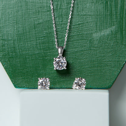 Signature Solitaire Pendant set - 925 Sterling Silver