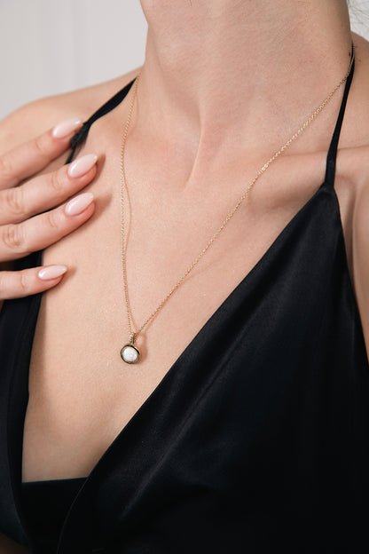 Stargazing Fiery Opal Gold Plated Pendant Set - 18K Gold Plated