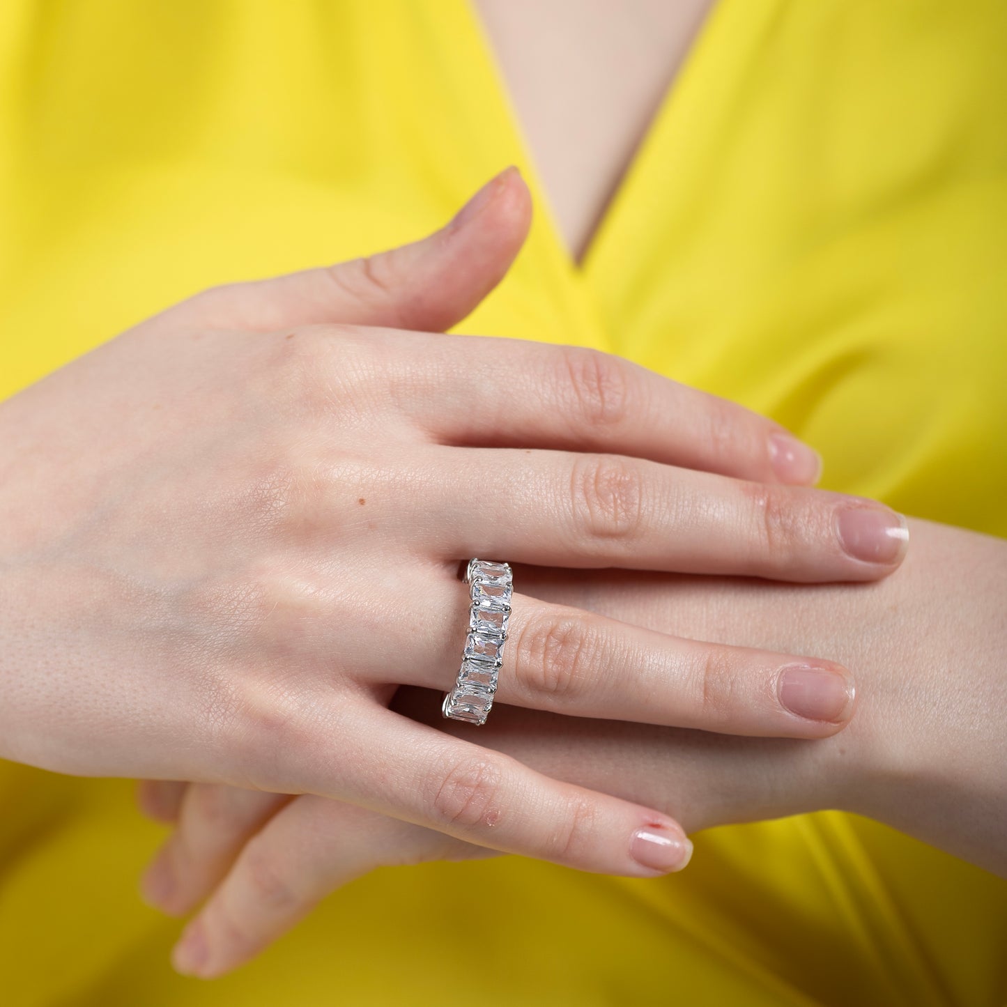 Victoria Eternity Band Ring - 925 Sterling Silver