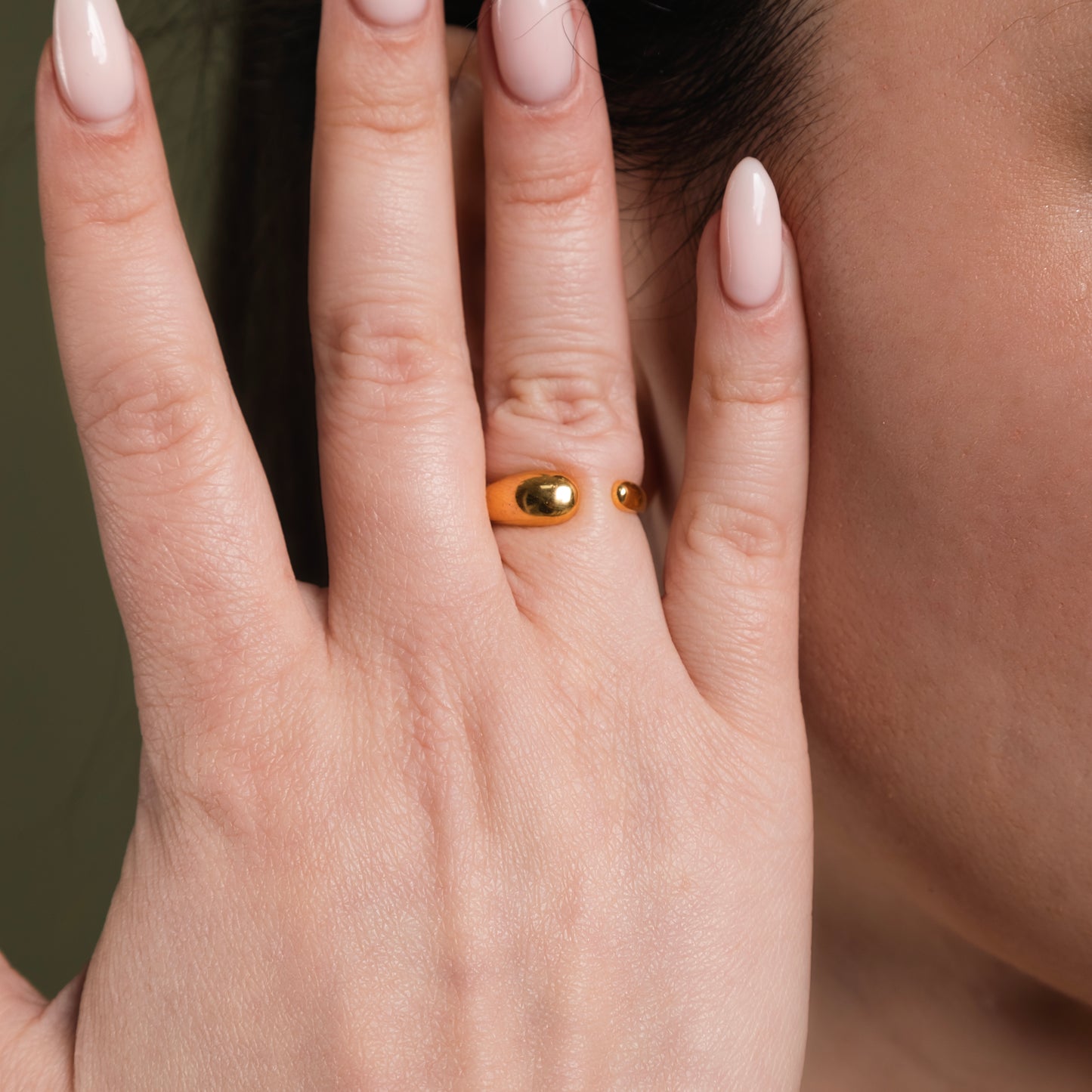 Gold Tapered Claw Open Ring - 18k Gold Plated