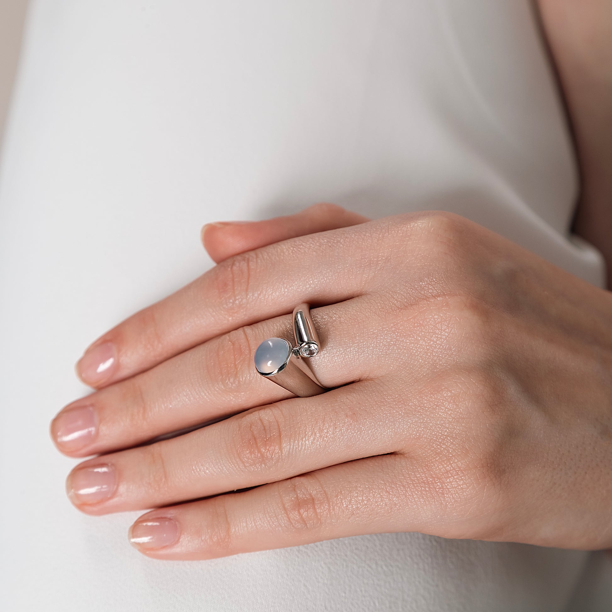 Vintage Blue Chalcedony Ring In Silver - 925 Sterling Silver. Drawing inspiration from the romantic and nostalgic aesthetics ...