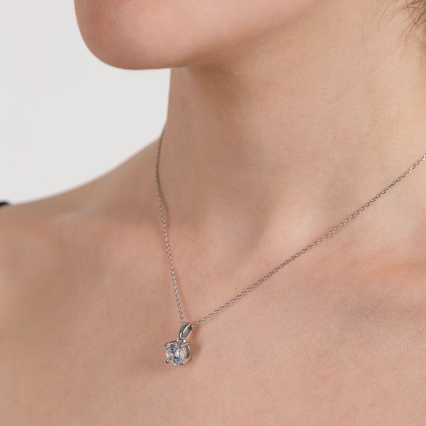 Signature Solitaire Pendant In Silver - 925 Sterling Silver