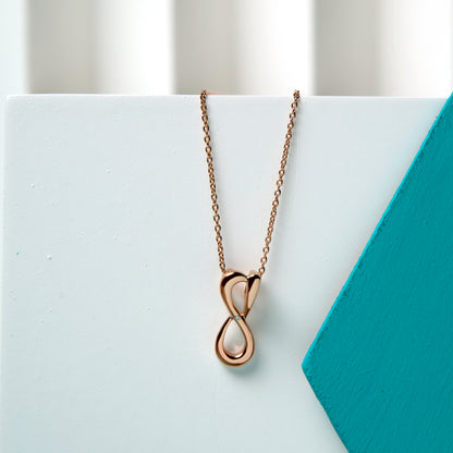 Stalen Infinity Rose Gold Pendant- 18K Rose Gold Plated. Our infinity rose gold pendant is an embodiment of eternal unity. Pl...