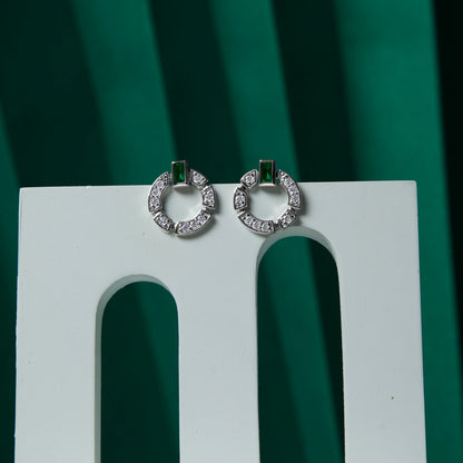 Baguette Cut Emerald Sapphire Hoop Earrings - 925 Sterling Silver. These exquisite earrings are a true celebration of eleganc...