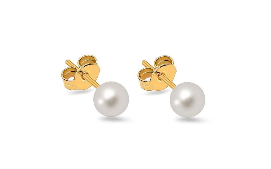 White Pearl Stud Earrings -18k Gold Plated. Elevate your accessories game with these exquisite white pearl stud earrings. Cra...