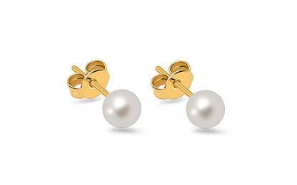 White Pearl Stud Earrings -18k Gold Plated. Elevate your accessories game with these exquisite white pearl stud earrings. Cra...