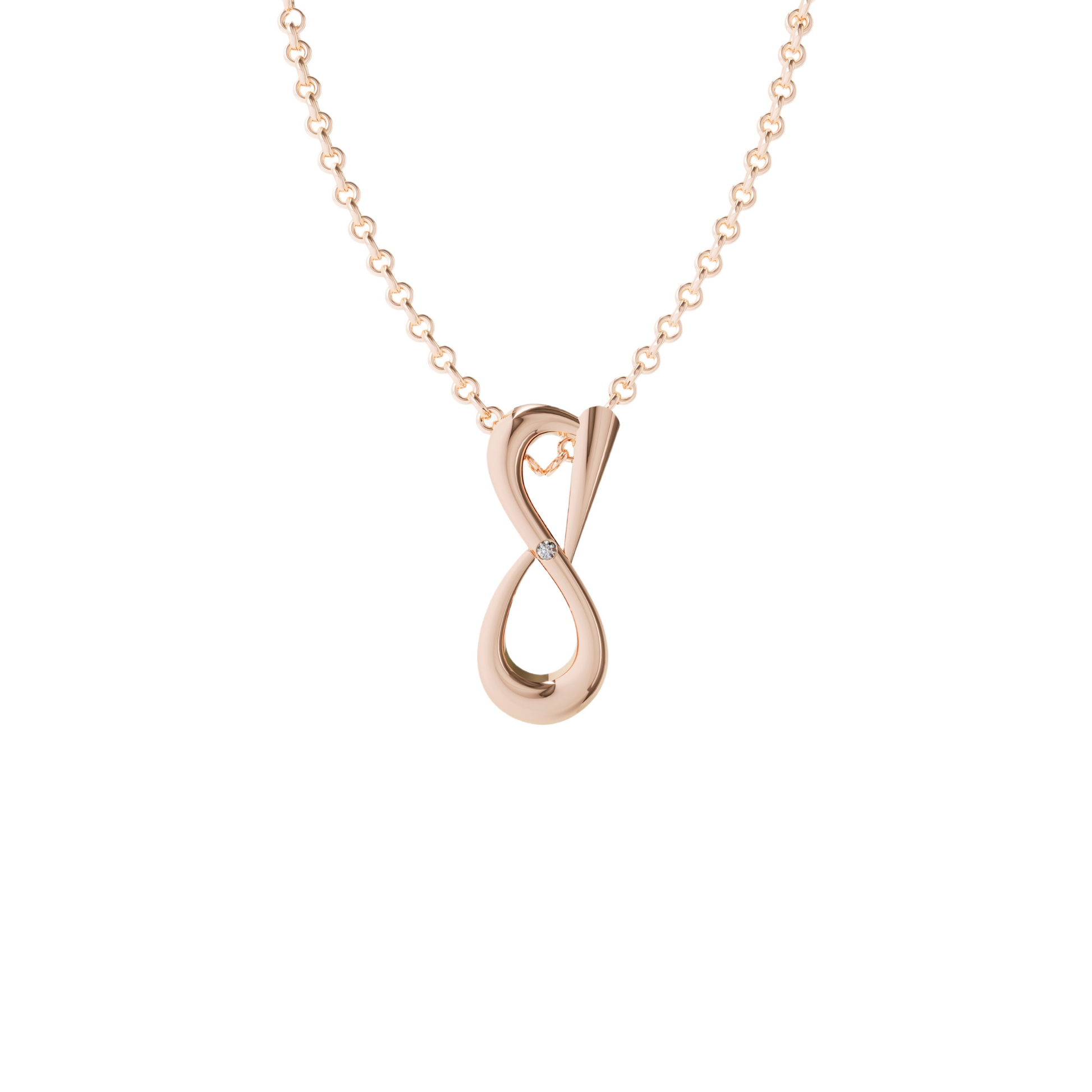 Stalen Infinity Rose Gold Pendant- 18k Rose Gold Plated – Velvet