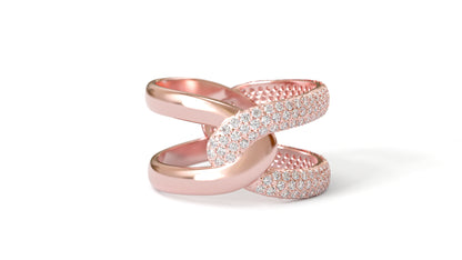 Stella Cocktail Entwined Ring - 18K Rose Gold Plated