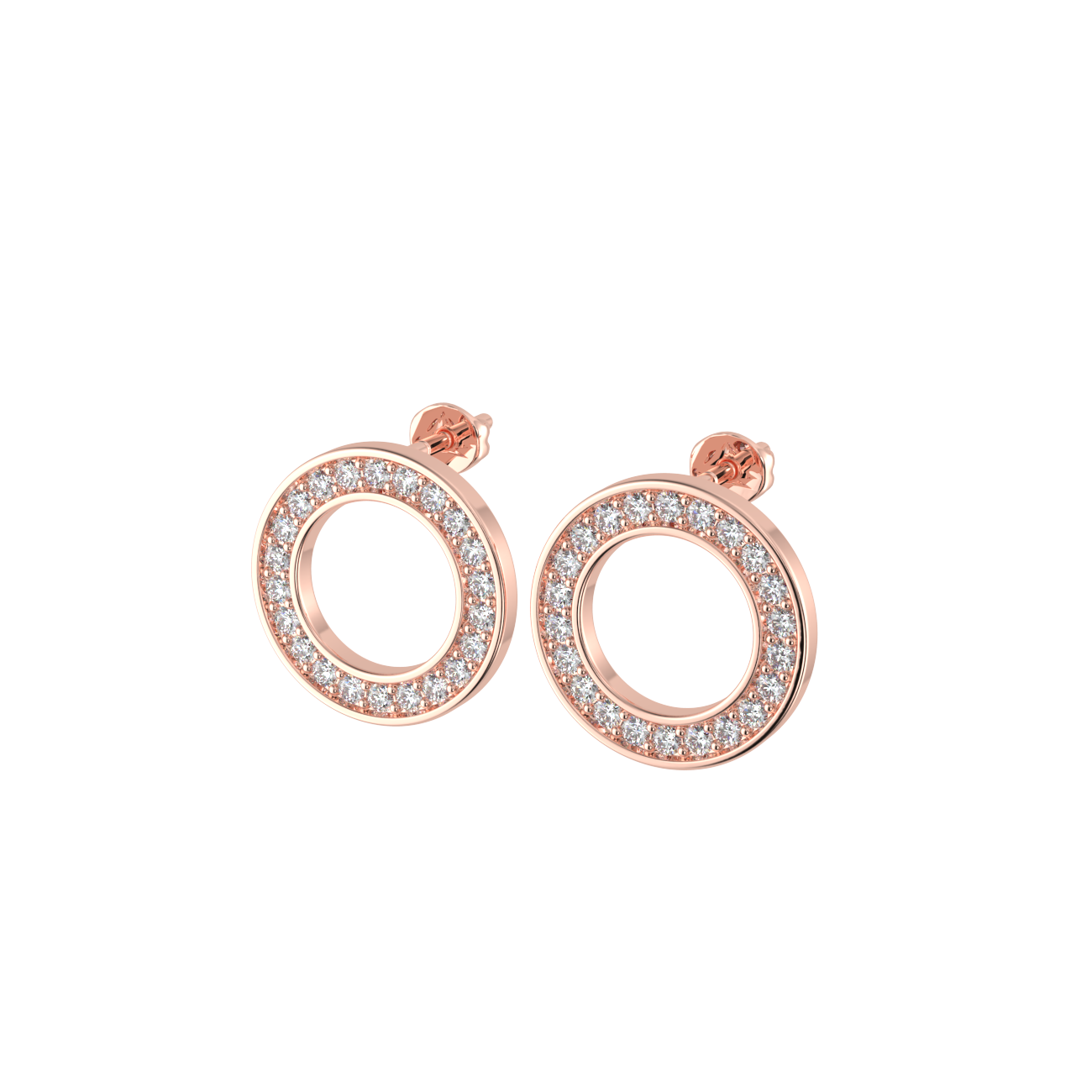 sparkling circle stud earrings - 18k rose gold plated. Introducing our mesmerizing sparkling circle stud earrings, dripping i...