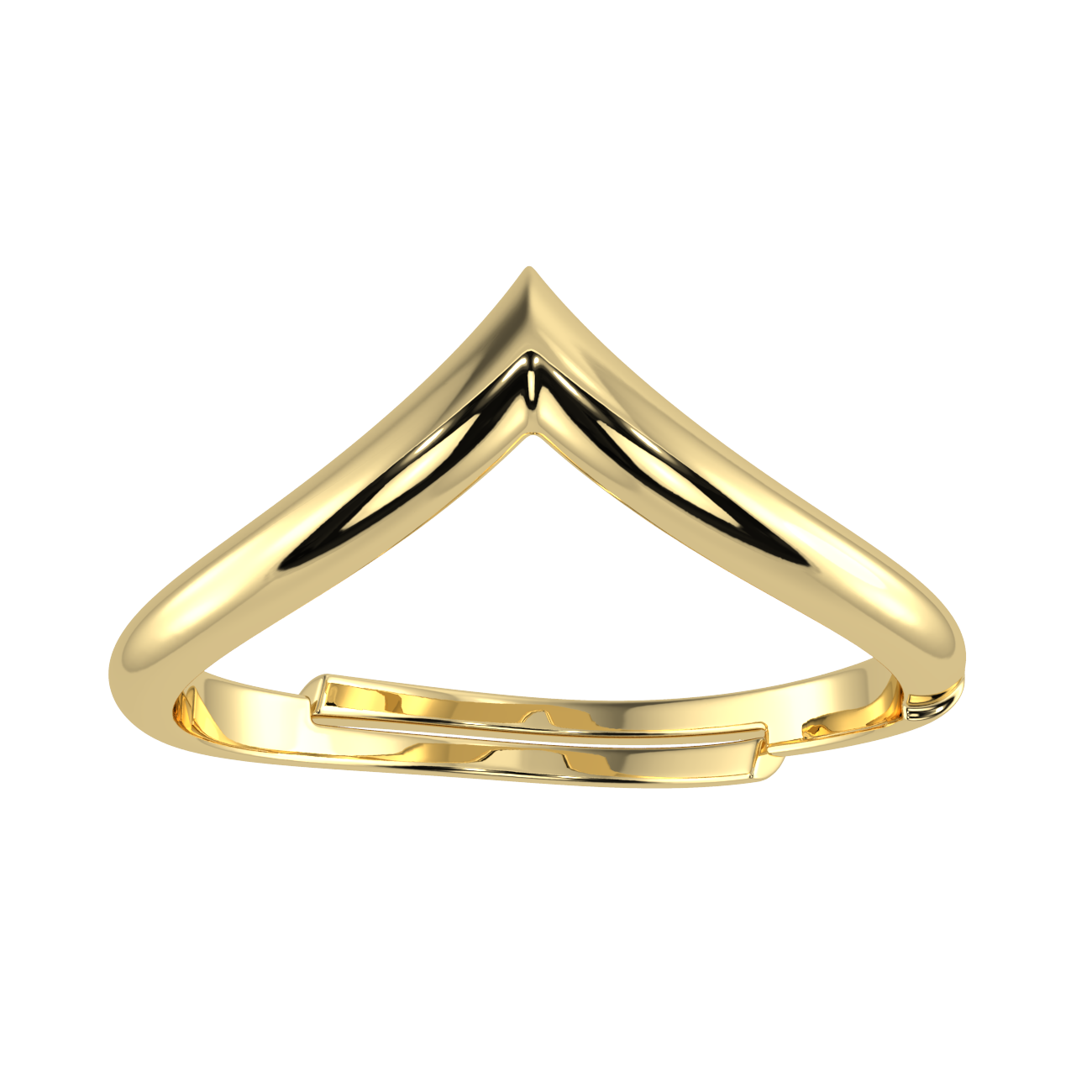 Chevron Half Eternity Reverse Ring- 18k Gold Plated