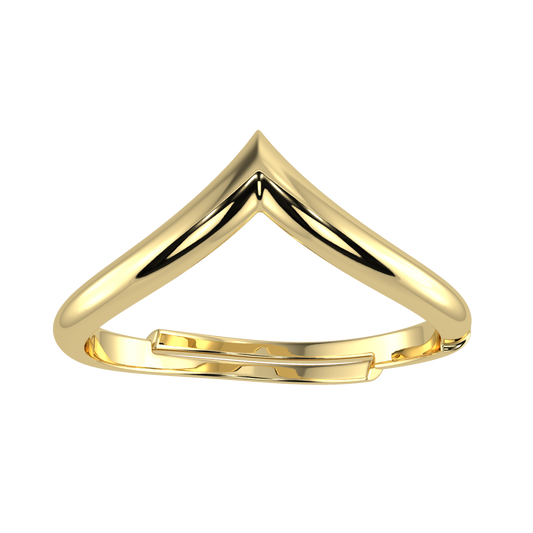 Chevron Half Eternity Reverse Ring- 18k Gold Plated