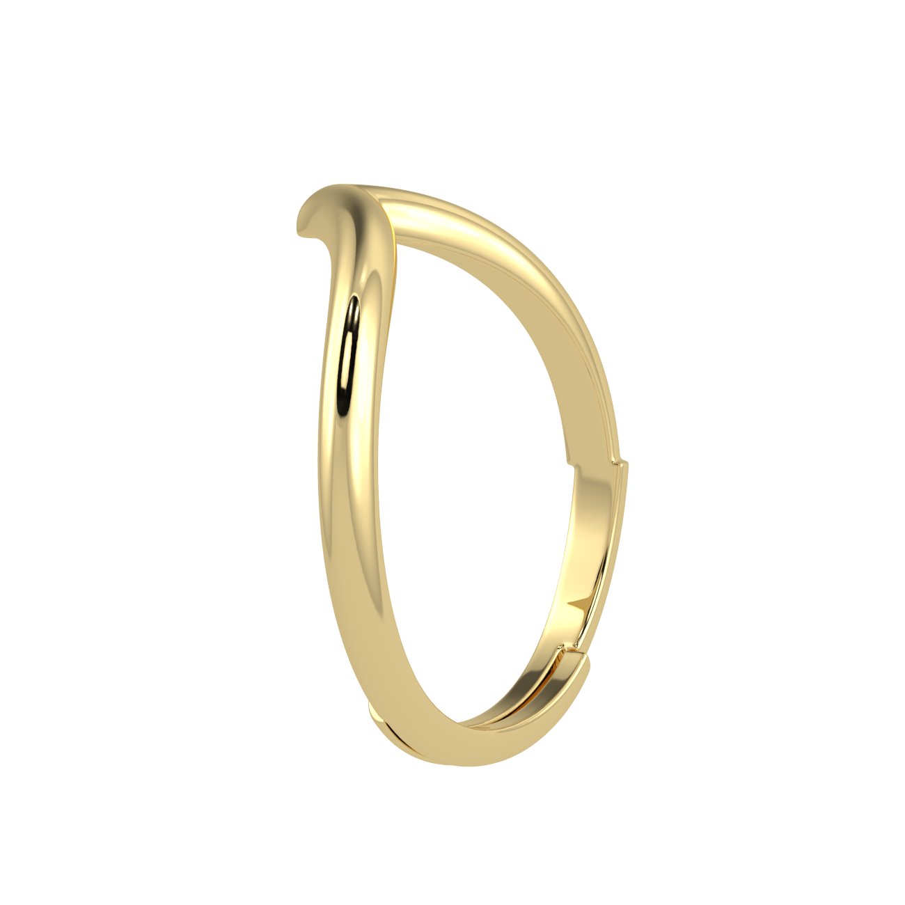 Chevron Half Eternity Reverse Ring- 18k Gold Plated