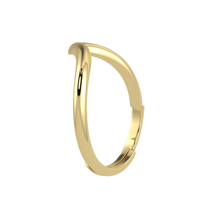 Chevron Half Eternity Reverse Ring- 18k Gold Plated