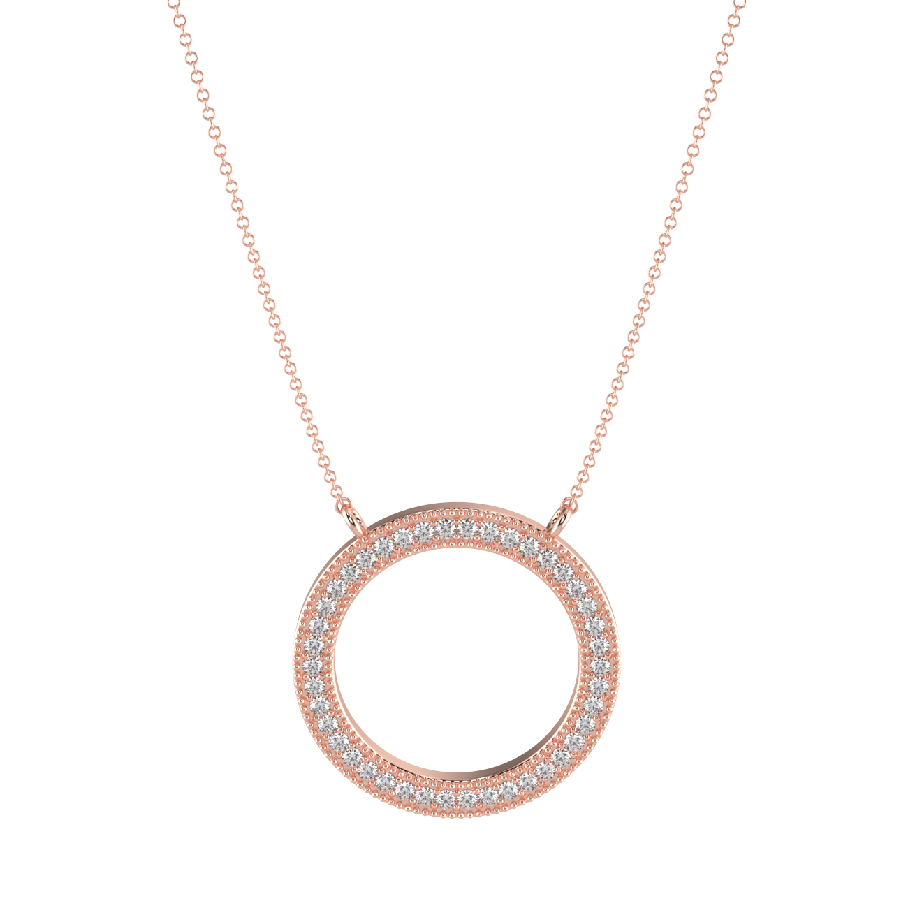 Circle Of sparkle pendant -18k rose gold plated. Introducing the Circle of Sparkle pendant, the epitome of elegance and grace...