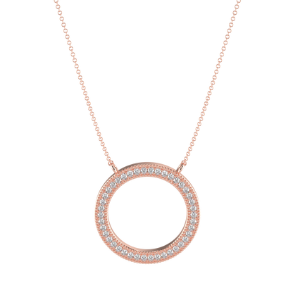 Circle Of sparkle pendant -18k rose gold plated. Introducing the Circle of Sparkle pendant, the epitome of elegance and grace...