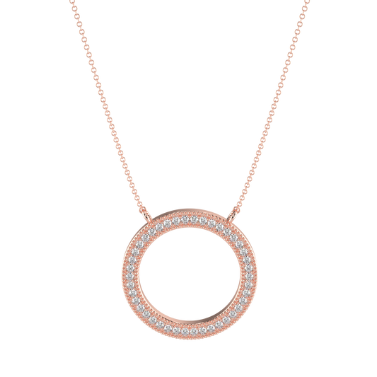 Circle Of sparkle pendant -18k rose gold plated. Introducing the Circle of Sparkle pendant, the epitome of elegance and grace...