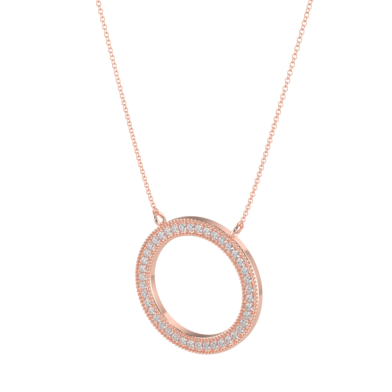 Circle Of Sparkle Pendant -18k Rose Gold Plated