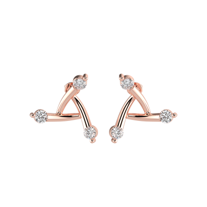 El Trio Solitaire Earrings - 18K Rose Gold Plated. EL TRIO showcases a trio of sparkling stones that capture the essence of c...