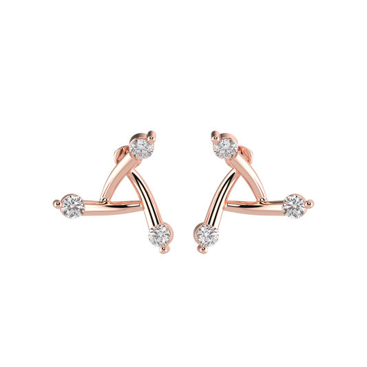 El Trio Solitaire Earrings - 18K Rose Gold Plated. EL TRIO showcases a trio of sparkling stones that capture the essence of c...