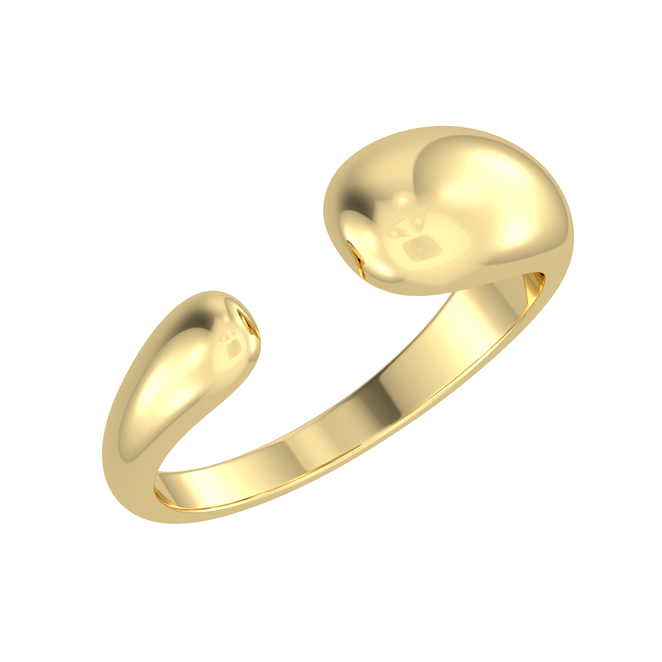 Gold Tapered Claw Open Ring - 18k Gold Plated. A smooth tactile design, this claw open ring is tapered to perfection and is i...