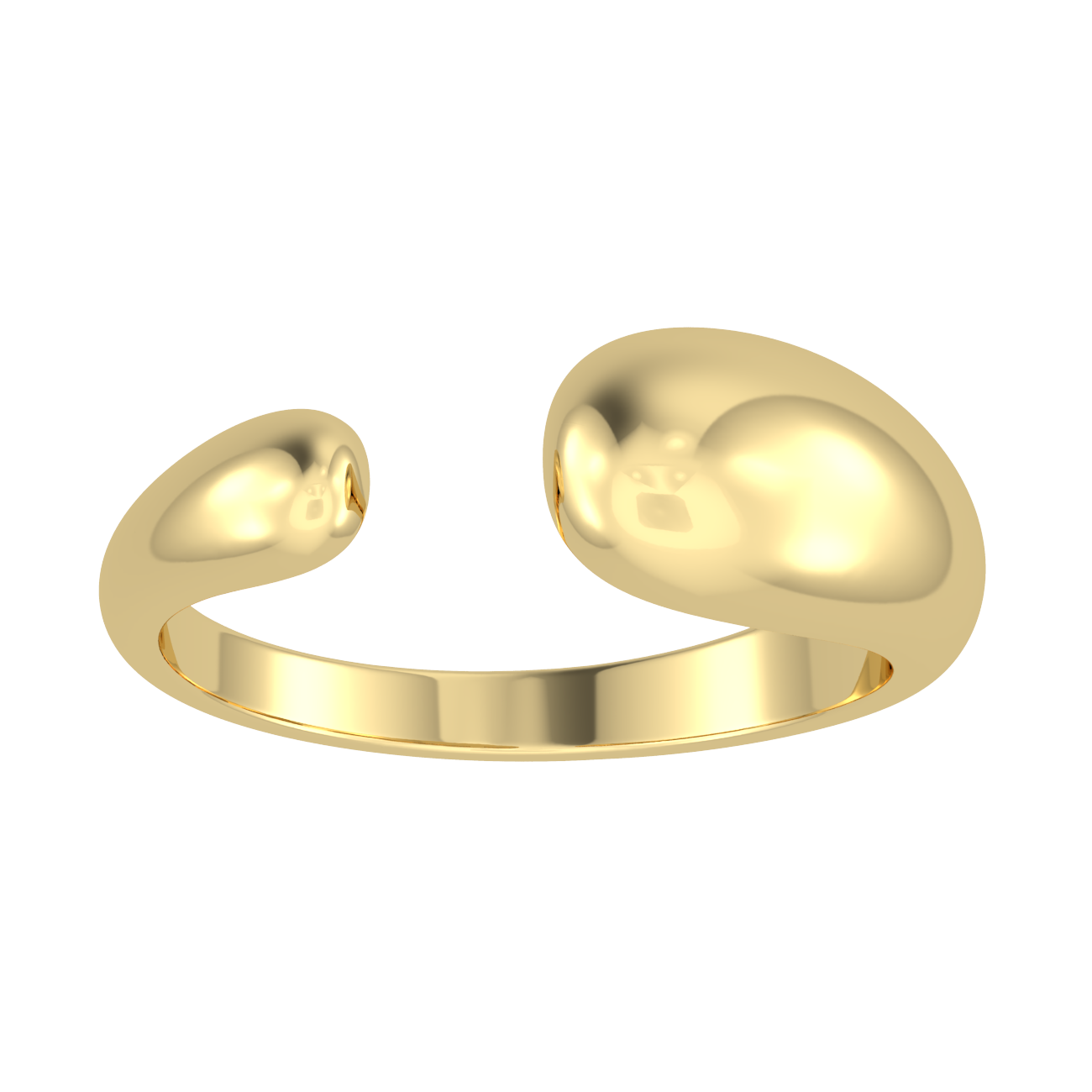 Gold Tapered Claw Open Ring - 18k Gold Plated