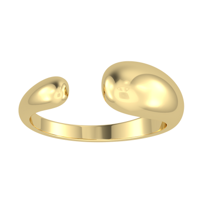 Gold Tapered Claw Open Ring - 18k Gold Plated