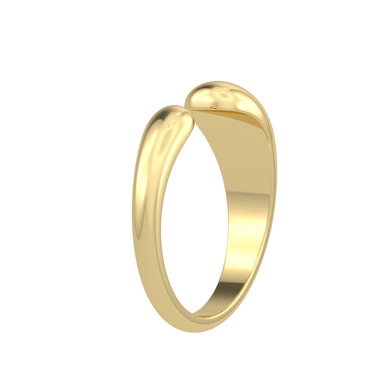 Gold Tapered Claw Open Ring - 18k Gold Plated