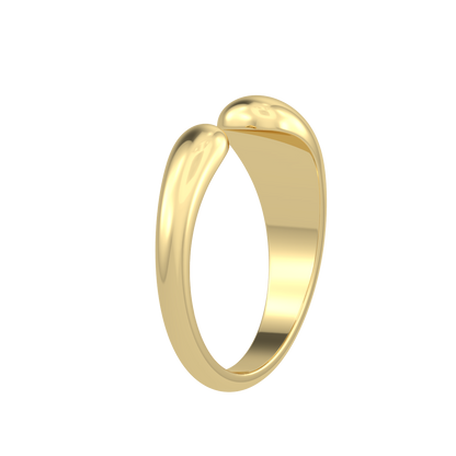 Gold Tapered Claw Open Ring - 18k Gold Plated