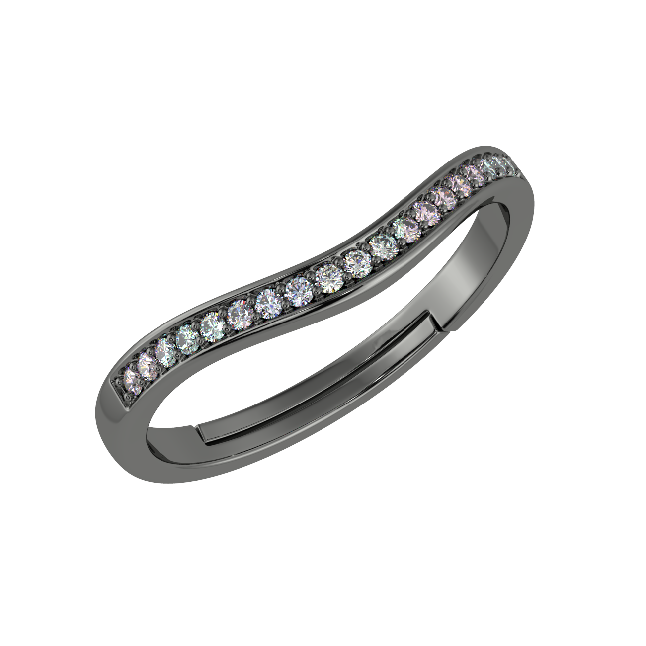 Imperial Half Eternity Ring. Introducing our exquisite Imperial Half Eternity Ring, now with a striking ruthenium plating tha...