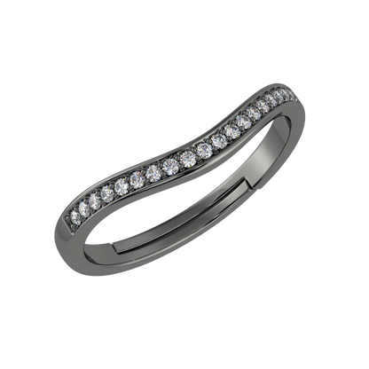 Imperial Half Eternity Ring. Introducing our exquisite Imperial Half Eternity Ring, now with a striking ruthenium plating tha...