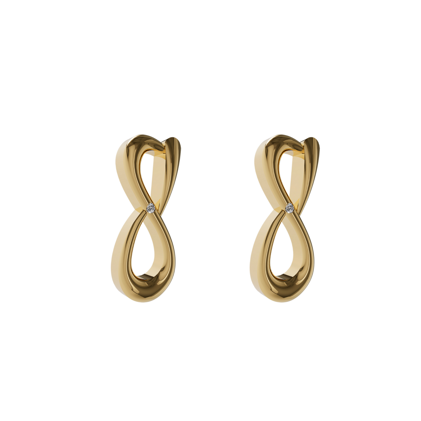 Isabel Infinity Gold Plated Earrings- 18K Gold Plated